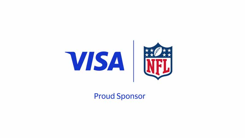 Visa and NFL logo.