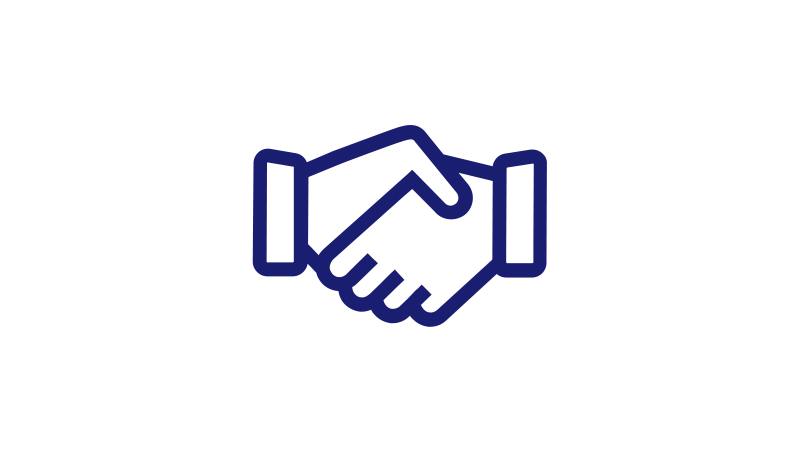 Illustration of a hand shake.